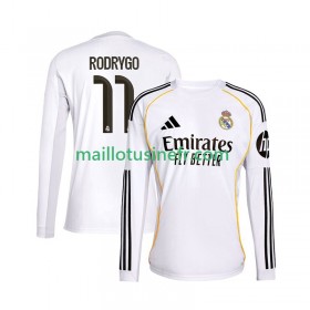 Maillot de Foot Real Madrid Rodrygo 11 Domicile 2025-26 Manches Longues
